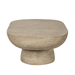 Столик кофейный кремового цвета с овальной столешницей и круглым основанием Cream Dalmen Table варинант исполнения - 3 | Loft Concept в Челябинске