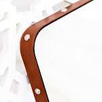 Зеркало прямоугольное в металлической раме с кожаной отделкой Loft in Reflection варинант исполнения - 4 | Loft Concept в Челябинске