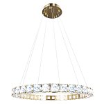 Люстра круглая подвесная с хрустальными элементами на золотом основании Диаметр 79 см Ring Horizontal варинант исполнения - 1 | Loft Concept в Челябинске