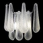 Бра с подвесками из рифленного стекла в форме капель на основании цвета хром Textured Glass варинант исполнения - 3 | Loft Concept в Челябинске