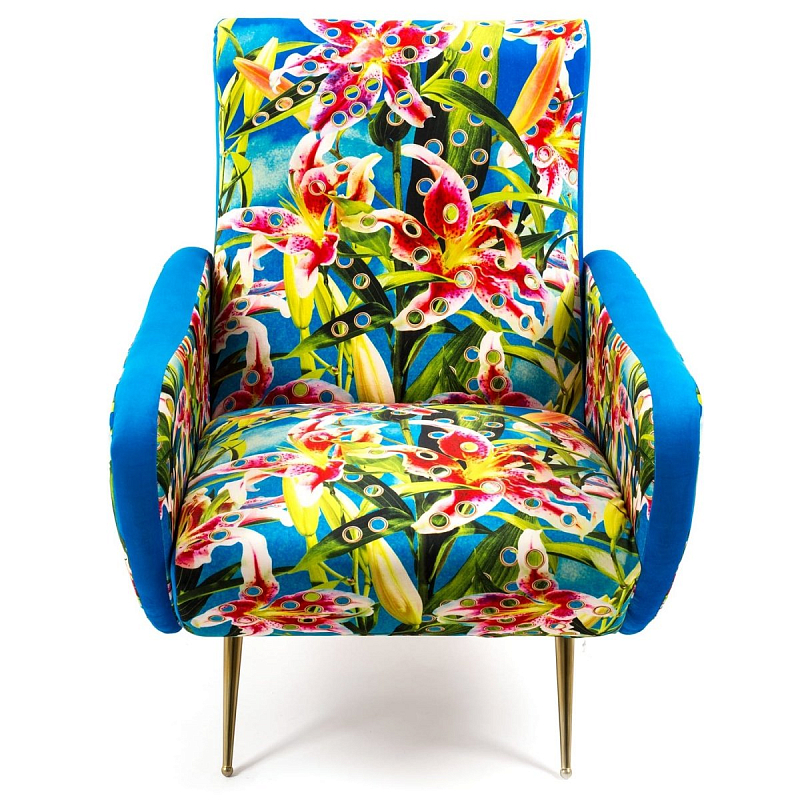 Кресло Seletti Armchair Flowers with holes Мульти Латунь Кресло Seletti Armchair Flowers with holes Мульти Латунь в Челябинске | Loft Concept