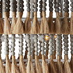 Люстра трехъярусная с декором из круглых деревянных бусин с кисточками Gray Brown Wooden Beads Chandelier варинант исполнения - 1 | Loft Concept в Челябинске