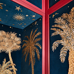Обои с вышивкой ручной работы Deco Palms Original colourway on velvet варинант исполнения - 2 | Loft Concept в Челябинске