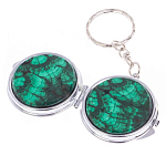 Зеркало брелок карманное двухстороннее из натурального камня Малахит Stone Mirrors варинант исполнения - 5 | Loft Concept в Челябинске