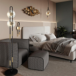 Бра с черным основанием и золотистым декором Bruno варинант исполнения - 5 | Loft Concept в Челябинске