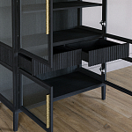 Витрина Primo со стеклянными фасадами и 2 ящиками Черный дуб варинант исполнения - 7 | Loft Concept в Челябинске