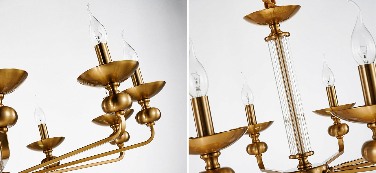 Люстра бронзового цвета со стеклянным декором Candelabrum D91 см Люстра бронзового цвета со стеклянным декором Candelabrum D91 см - Loft-Concept в Челябинске