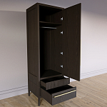 Узкий Шкаф Primo с 2 выдвижными ящиками Темный орех варинант исполнения - 7 | Loft Concept в Челябинске