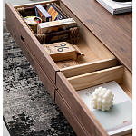 Кофейный стол из массива дерева с выдвижными ящиками Coffee Walnut Table варинант исполнения - 3 | Loft Concept в Челябинске