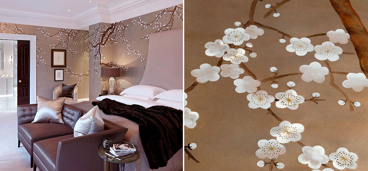 Обои ручная роспись Plum Blossom Colourway SC-231 on Krugerrand gilded paper Обои ручная роспись Plum Blossom Colourway SC-231 on Krugerrand gilded paper - Loft-Concept в Челябинске