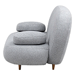 Двухместный диван с мягкой обивкой из ткани серый на деревянных ножках Michael Sofa Grey варинант исполнения - 3 | Loft Concept в Челябинске