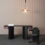 Дизайнерский письменный стол овальной формы с 2-мя выдвижными ящиками по бокам Parsec варинант исполнения - 1 | Loft Concept в Челябинске