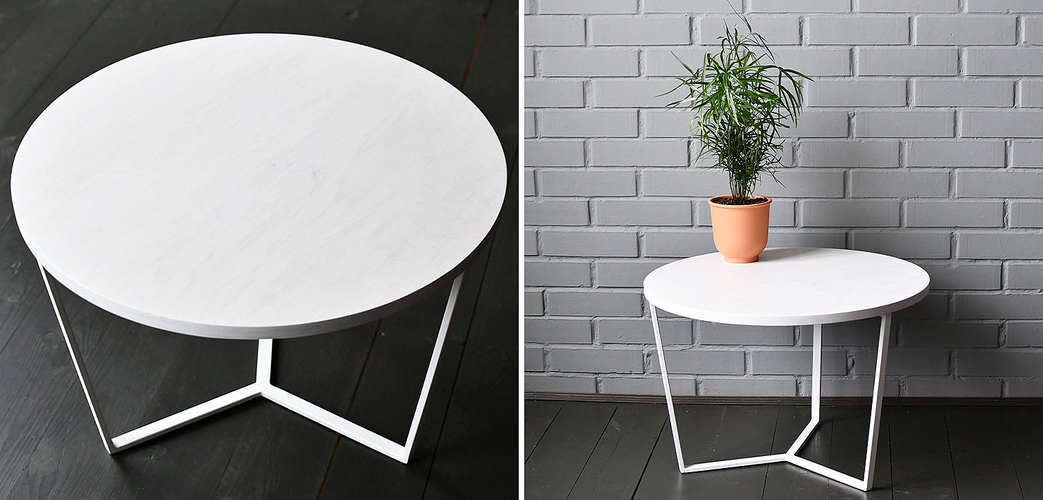 Кофейный стол Thea White Industrial Metal Rust Coffee Table Кофейный стол Thea White Industrial Metal Rust Coffee Table - Loft-Concept в Челябинске