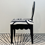 Дизайнерский стул с круглой деревянной спинкой Black and White Clover варинант исполнения - 4 | Loft Concept в Челябинске