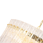 Люстра подвесная круглая с прозрачными рельефными стеклянными вставками и золотым основанием Textured Glass Chandelier варинант исполнения - 4 | Loft Concept в Челябинске