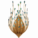 Бра настенное золотое с декором из бирюзовых элементов Peacock Tail варинант исполнения - 3 | Loft Concept в Челябинске