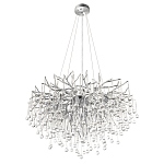 Люстра подвесная с прозрачными стеклянными подвесками в форме капель Диаметр 80 см Droplet Chandelier варинант исполнения - 4 | Loft Concept в Челябинске