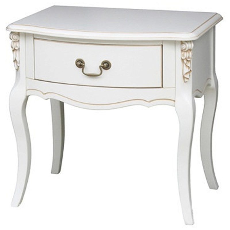 Прикроватная тумба в стиле прованс с ящиком Mireio Montmartre Provence Bedside Table Белый Прикроватная тумба в стиле прованс с ящиком Mireio Montmartre Provence Bedside Table Белый в Челябинске | Loft Concept