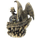 Декоративная статуэтка Дракон со стеклянным шаром Dragon and Glass Ball Gold Black варинант исполнения - 2 | Loft Concept в Челябинске