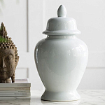 Ваза белая с крышкой однотонная Chinoiserie Ceramics варинант исполнения - 2 | Loft Concept в Челябинске