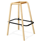 Барный стул со спинкой и мягкой обивкой с ромбами на 4-х деревянных ножках Голубой Велюр Ava Charm варинант исполнения - 4 | Loft Concept в Челябинске