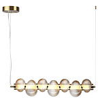 Подвесной светильник линейный с 7-ю рифлеными стеклянными шарами Marcelh Light варинант исполнения - 3 | Loft Concept в Челябинске