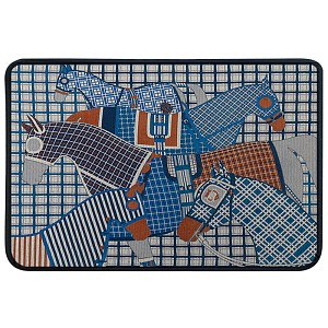 Ковер для прихожей и ванной Hermes Horses Blue Orange Rug