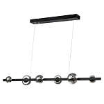 Люстра светодиодная линейная с 6-ю круглыми серыми плафонами Iona Chandelier Black  варинант исполнения - 1 | Loft Concept в Челябинске