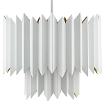 Люстра белая с гофрированным двойным абажуром Corrugated Double Lampshade варинант исполнения - 3 | Loft Concept в Челябинске