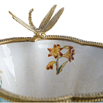 Ваза со стрекозой из фарфора с бронзовыми элементами Paradise Dragonfly варинант исполнения - 3 | Loft Concept в Челябинске