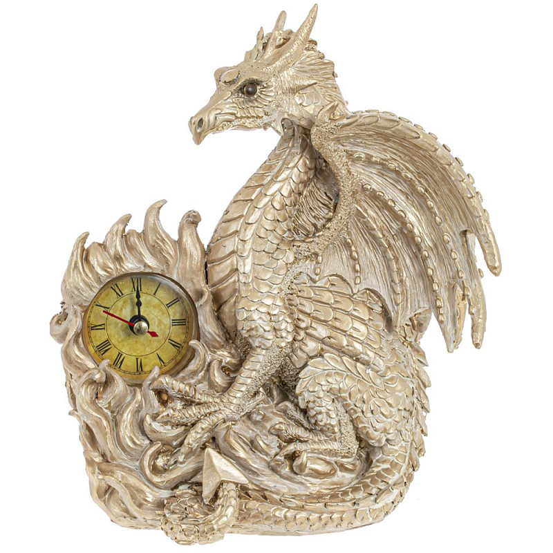 Часы в виде дракона Light Gold Dragon Clock Золотой Часы в виде дракона Light Gold Dragon Clock Золотой в Челябинске | Loft Concept