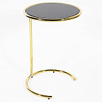 Приставной столик на золотистом основании с черной столешницей Noir варинант исполнения - 1 | Loft Concept в Челябинске