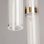 Люстра каскадная с прозрачными цилиндрическими плафонами Jenae Glass Tube Lighting варинант исполнения - 8 | Loft Concept в Челябинске