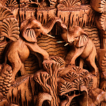 Панно из дерева пирамида из слонов Panel With Animals варинант исполнения - 2 | Loft Concept в Челябинске