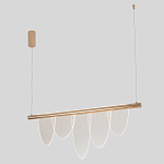 Люстра подвесная с пятью прозрачными элементами в форме лепестков и золотистым металлическим основанием DALI Tonin Casa варинант исполнения - 1 | Loft Concept в Челябинске