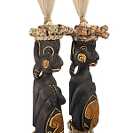 Комплект из 2-х статуэток из массива албезии Asmat Statuettes Albesia варинант исполнения - 2 | Loft Concept в Челябинске
