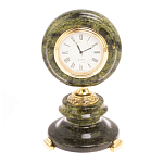 Часы настольные бронзовые из натуральных камней Мрамор и Змеевик Stone Clock варинант исполнения - 13 | Loft Concept в Челябинске