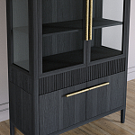 Витрина Primo со стеклянными фасадами и буфетом шпон Черный дуб варинант исполнения - 5 | Loft Concept в Челябинске