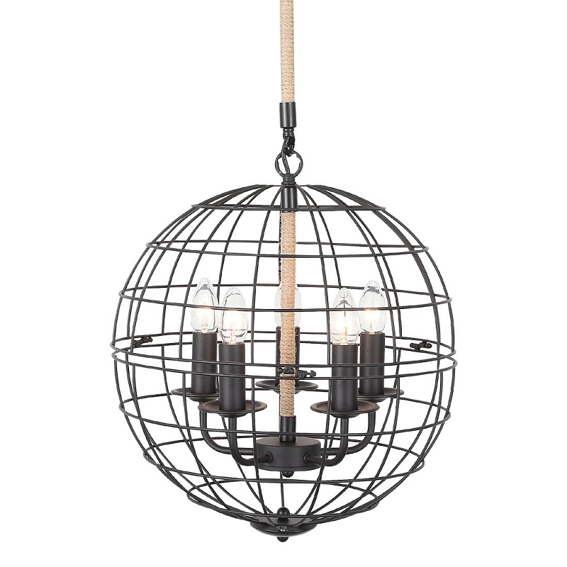Люстра Loft Rope Sphere Pendant Черный Люстра Loft Rope Sphere Pendant Черный в Челябинске | Loft Concept