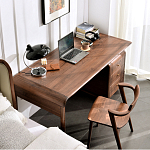 Стол рабочий округлой формы с 3-мя ящиками  Working Moonnut Table варинант исполнения - 6 | Loft Concept в Челябинске