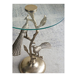 Столик с круглой стеклянной столешницей и корпусом в виде двух павлинов на ветке Table Two Peacocks варинант исполнения - 10 | Loft Concept в Челябинске