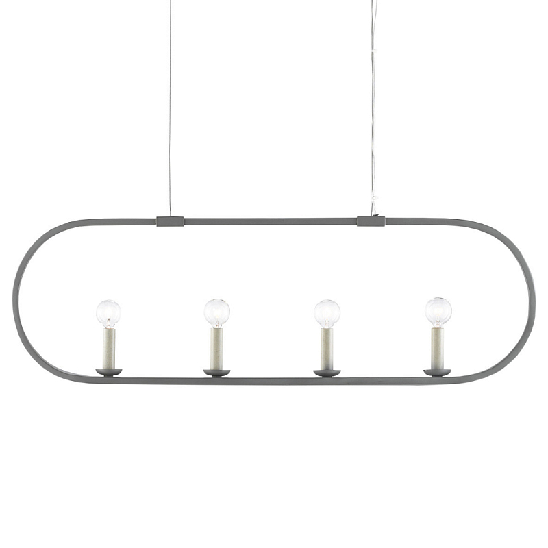 Люстра линейная в овальной раме Traditional Clean Lines Серый Люстра линейная в овальной раме Traditional Clean Lines Серый в Челябинске | Loft Concept