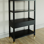 Стеллаж Elsa Dreams Black со стеклянными полками и ящиком варинант исполнения - 6 | Loft Concept в Челябинске