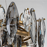 Люстра подвесная с овальными подвесками из стекла дымчатого цвета Harlow Crystal Round варинант исполнения - 4 | Loft Concept в Челябинске