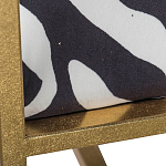 Кресло с металлическим золотистым каркасом и мягкой обивкой с чёрно-белым принтом зебры Wild animals варинант исполнения - 4 | Loft Concept в Челябинске