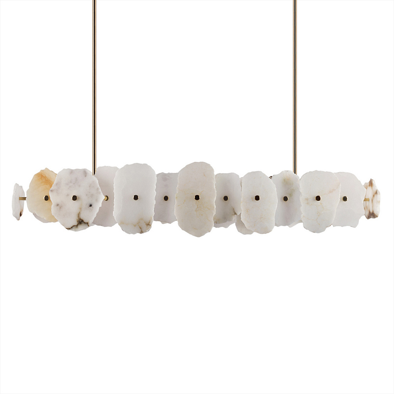 Подвесной светильник с фигурными элементами из белого алебастра Cryptocrystalline Stone Бронза Белый в Челябинске | Loft Concept 