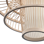 Подвесной светильник фигурный из деревянных прутьев с плафоном из натуральной ткани Light Inside the Cell варинант исполнения - 7 | Loft Concept в Челябинске