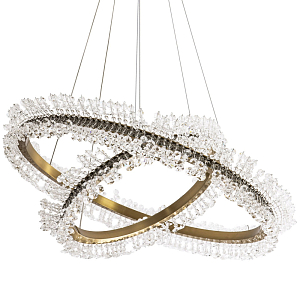 Люстра два кольца с хрустальным декором Rowan Crystal Ring Horizontal Brass Chandelier