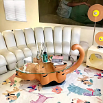 Дизайнерский журнальный стол с основанием в виде кота Bivan варинант исполнения - 3 | Loft Concept в Челябинске