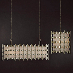 Люстра овальной формы с фактурным серебряным каркасом и тканевым абажуром Silver Honeycomb варинант исполнения - 5 | Loft Concept в Челябинске